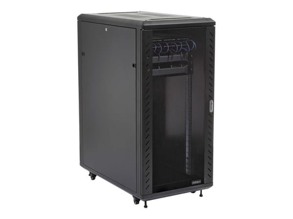 Startech 32U 19" Server Rack Cabinet, Adjustable Depth 6-32 inch, Lockable 4-Post Network/Data/AV Equipment Rack Enclosure w/ Glass Door & Casters,...