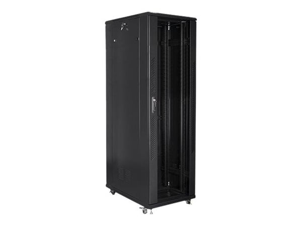 Lanberg - Rack skap - med 4 kjølevifter - 230 V - svart, RAL 9004 - 42U - 19"