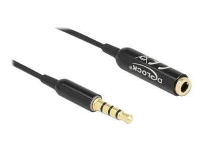 DeLOCK 66074, 3.5mm, Uros, 3.5mm, Naaras, 0,5 m, Musta, Hopea