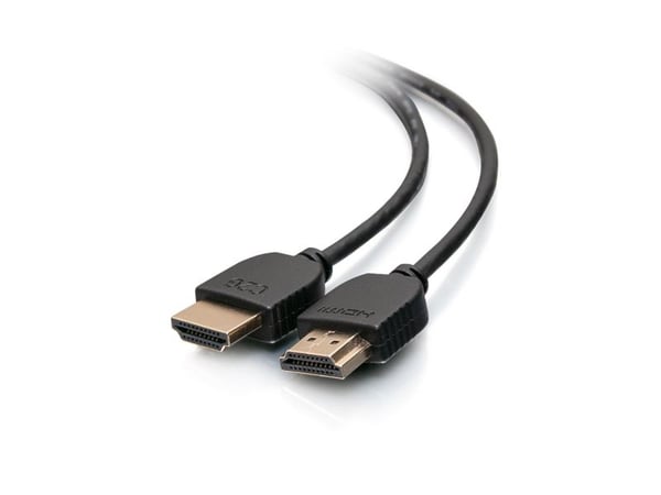 C2G 2ft 4K HDMI Cable - Ultra Flexible Cable with Low Profile Connectors - HDMI-kabel - HDMI hann til HDMI hann - 61 cm - dobbeltisolert - svart