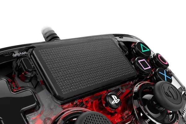 NACON PS4 Wired Pad Compact - hehkuva punainen