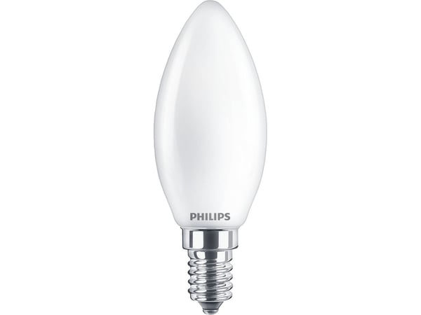 Philips - LED-lyspære - form: B35 - mattslipt finish - E14 - 4.3 W (ekvivalent 40 W) - klasse F - varmt hvitt lys - 2700 K (en pakke 2)