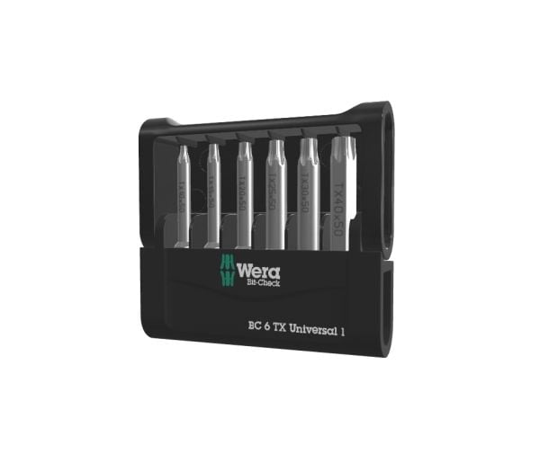 Wera Bit-Check 6 TX Universal 1 - Skrutrekkerspissett - 6 deler - inn holder