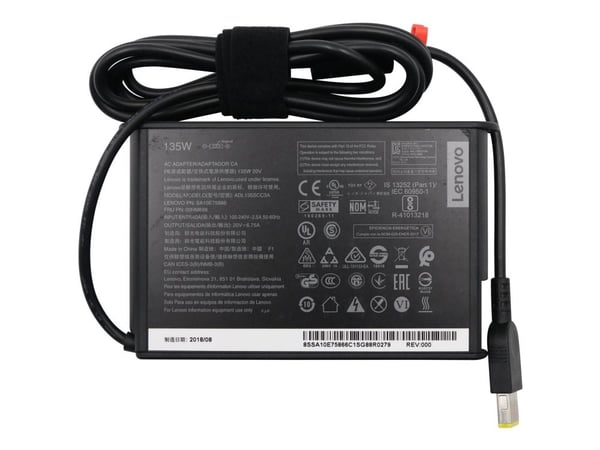 Lenovo Chicony ADL135SCC3A - Strømforsyning - AC 100-240 V - 135 Watt - FRU - for IdeaPad 5 Pro 16, IdeaPad Creator 5 16, IdeaPad Gaming 3 15, Thin...