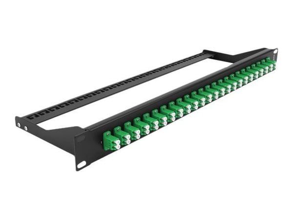 Delock - Koblingspanel - rackmonterbar - LC Duplex SM X 24 - svart, grønn - 1U - 19"