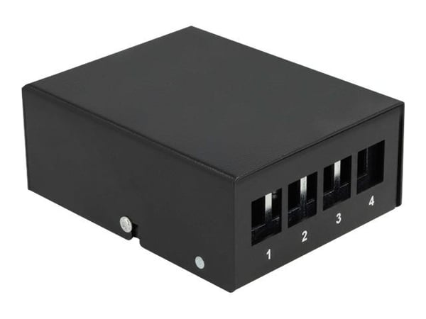 Delock - Blankt Keystone pluggbord - veggmonterbar, DIN-skinnemonterbar - svart - 4 porter