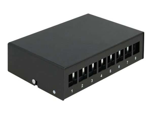 Delock - Blankt Keystone pluggbord - veggmonterbar, DIN-skinnemonterbar - svart - 8 porter