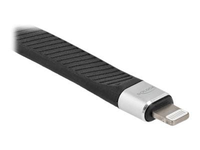 Delock - Lightning-kabel - USB-C hann til Lightning hann - 13 cm - svart - flat