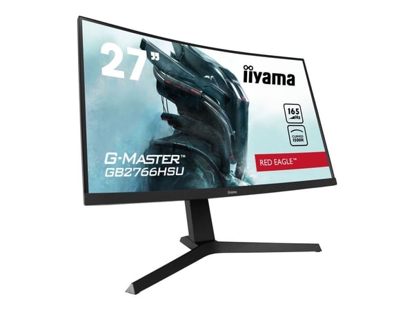 iiyama G-MASTER Red Eagle GB2766HSU-B1 - LED-skjerm - kurvet - 27" - 1920 x 1080 Full HD (1080p) @ 165 Hz - VA - 250 cd/m² - 3000:1 - 1 ms - 2xHDMI...