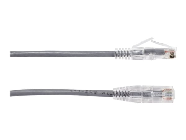 Black Box Slim-Net - Koblingskabel - RJ-45 (hann) til RJ-45 (hann) - UTP - CAT 6a - med støvel, formstøpt, flertrådet - grå