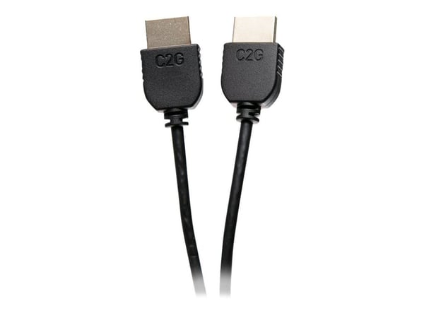 C2G 2ft 4K HDMI Cable - Ultra Flexible Cable with Low Profile Connectors - HDMI-kabel - HDMI hann til HDMI hann - 61 cm - dobbeltisolert - svart