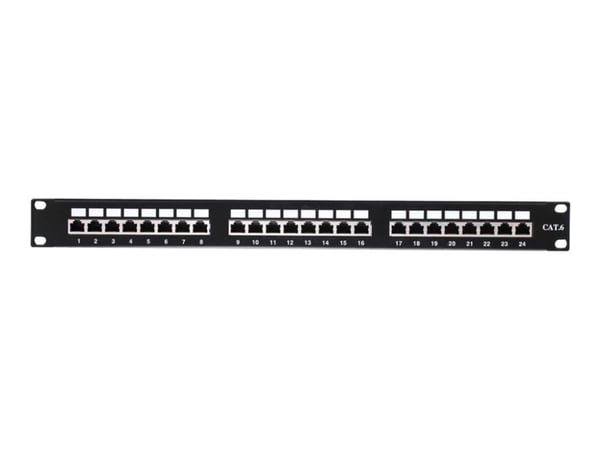 Netrack - Koblingspanel - CAT 6 - RJ-45 X 24 - svart - 19"