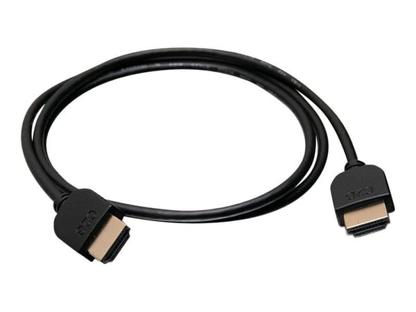 C2G 2ft 4K HDMI Cable - Ultra Flexible Cable with Low Profile Connectors - HDMI-kabel - HDMI hann til HDMI hann - 61 cm - dobbeltisolert - svart