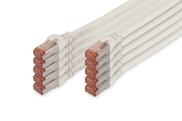 DIGITUS Professional - Patch-kabel - RJ-45 (hane) till RJ-45 (hane) - 1 m - SFTP, PiMF - CAT 6 - IEEE 802.3 - halogenfri, formpressad, hakfri, tvin...