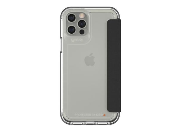 GEAR4 D3O Wembley Flip, Folio, Apple, iPhone 12/12 Pro, 15,5 cm (6.1"), Sort, Gjennomsiktig