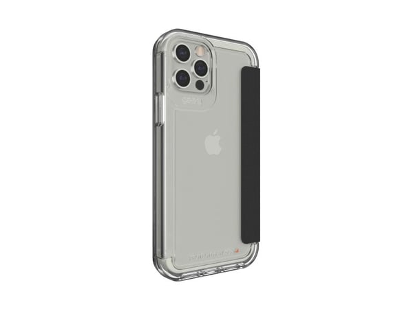 GEAR4 D3O Wembley Flip, Folio, Apple, iPhone 12/12 Pro, 15,5 cm (6.1"), Sort, Gjennomsiktig