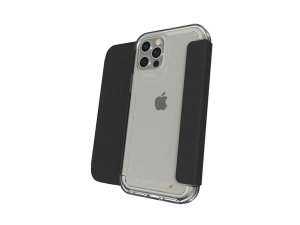 GEAR4 D3O Wembley Flip, Folio, Apple, iPhone 12/12 Pro, 15,5 cm (6.1"), Sort, Gjennomsiktig
