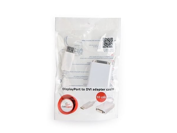 Cablexpert - Video adapter - dobbeltlenke - DisplayPort hann til DVI-I hunn - 10 cm - hvit - 4K-støtte