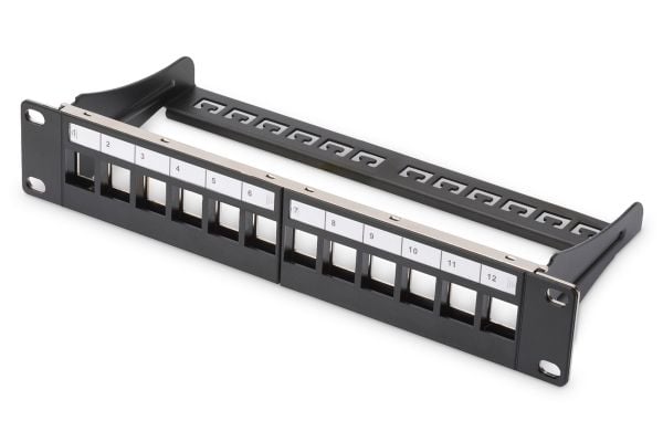 DIGITUS Professional DN-91420 - Pluggbord (blankt) - STP - svart, RAL 9005 - 1U - 10" - 12 porter
