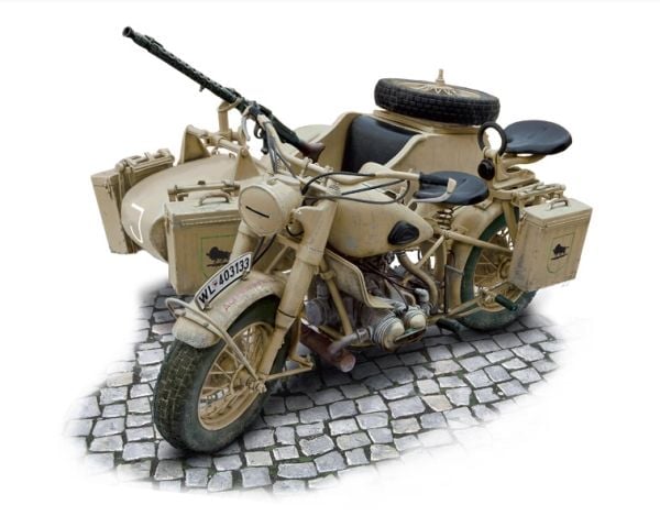 Italeri 7403, Military motorcycle model, Monteringssett, 1:9, German Military Motorcycle, Alle kjønn, Plast