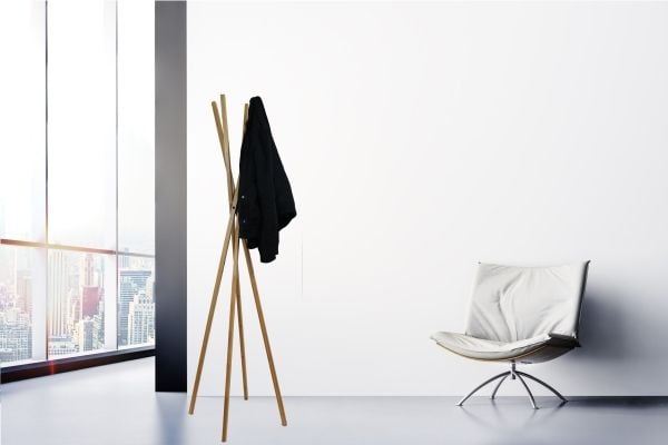 Stumtjener Unilux TIPI bambu 4 armar 4 krokar H177cm B43cm