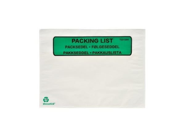 Følgeseddellommer Docustick Green C5 med tryk - (1000 stk.)