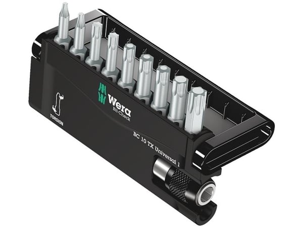 Wera 05056164001, 9 stykker, Torx, TX10, TX15, TX20, TX25, TX27, TX30, TX40, TX8, TX9, 1 x 1/4" x 51 mm 1 x TX 8 x 25 mm 1 x TX 9 x 25 mm 1 x TX 10...