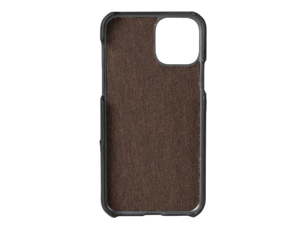 Krusell Sunne Cardcover - Baksidedeksel for mobiltelefon - ekte skinn - årgangssvart - for Apple iPhone 12 Pro Max
