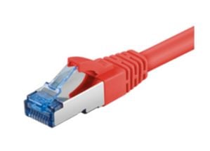 DIGITUS - Patchkabel - RJ-45 (han) til RJ-45 (han) - 50 cm - SFTP - CAT 6a - booted, halogenfri, formet, knastfri, strenget - rød, RAL 3020