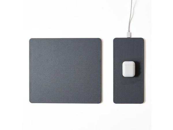 POUT Splitted mouse pad with high-speed charging HANDS 3 SPLIT dust, Grå, Monokromatisk, ABS syntetisk, Polyurethan, USB-strøm, Antiskliunderlag