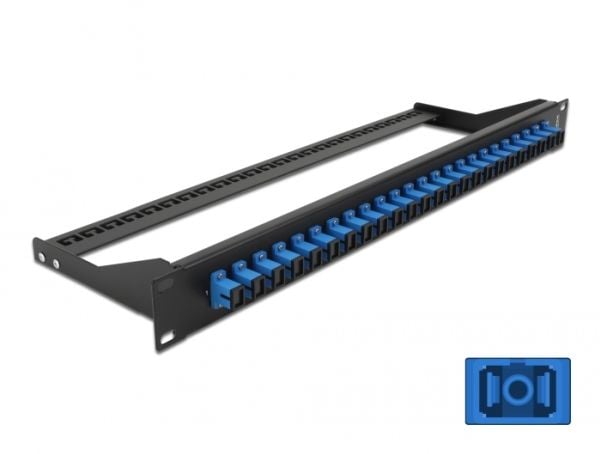 Delock - Patch-panel - stativmonterbar - SC SM X 24 - sort, blå - 1U - 19"