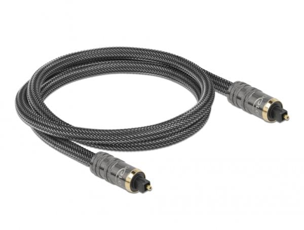 Delock - Digital audiokabel (optisk) - SPDIF - TOSLINK hann til TOSLINK hann - 1 m - fiberoptisk - antrasitt
