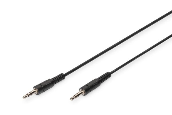 ASSMANN - Lydkabel - mini-phone stereo 3.5 mm hann til mini-phone stereo 3.5 mm hann - 2.5 m - skjermet - svart - formstøpt