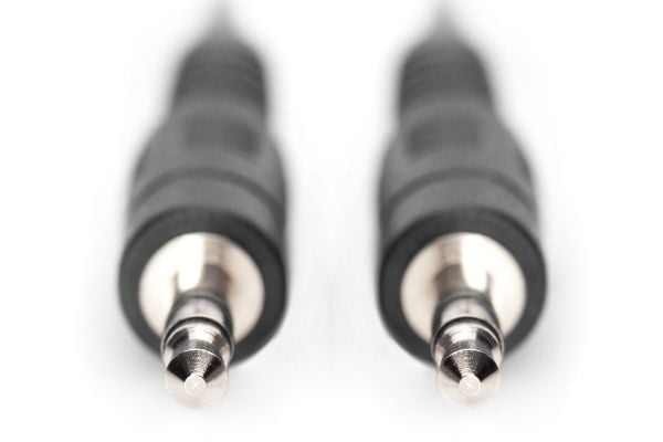 ASSMANN - Lydkabel - mini-phone stereo 3.5 mm hann til mini-phone stereo 3.5 mm hann - 2.5 m - skjermet - svart - formstøpt