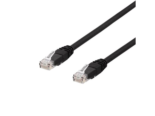DELTACO - Koppeledning - RJ-45 (hann) til RJ-45 (hann) - 15 m - UTP - CAT 6 - halogenfri - svart