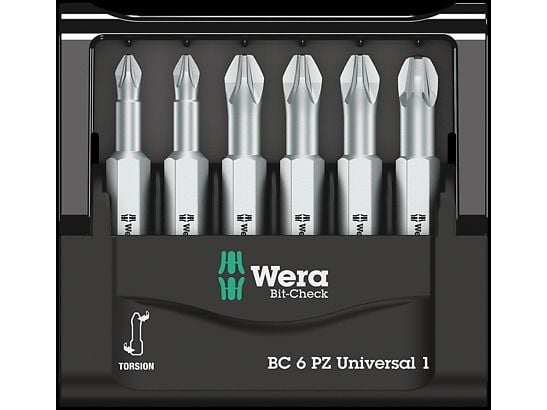 Wera 05056471001, 6 stykker, Pozidriv, PZ 1, PZ 2, PZ 3, 50 mm