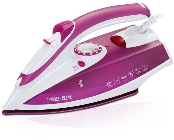 SEVERIN BA 3243 - Ångstrykjärn - sula rostfritt stål - 2400 W - vit/lila