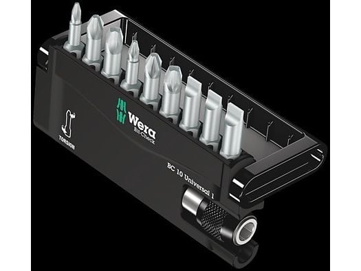 Wera 05056161001, 9 stykker, Philips, Pozidriv, PH 1, PH 2, PH 3, PZ 1, PZ 2, PZ 3, 25 mm