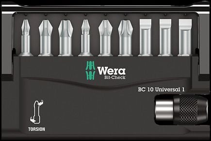 Wera 05056161001, 9 stykker, Philips, Pozidriv, PH 1, PH 2, PH 3, PZ 1, PZ 2, PZ 3, 25 mm
