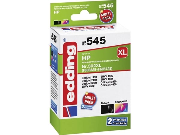 Edding EDD-545, Høyt (XL) utbytte, 21 ml, 16 ml, 590 sider, 2 stykker, Multipakke