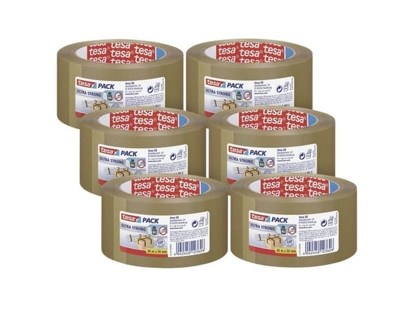 TESA Ultra Strong, Ruskea, Niputus, Pakkaaminen, Tiivistävä, PVC-muovi, 66 m, 50 mm