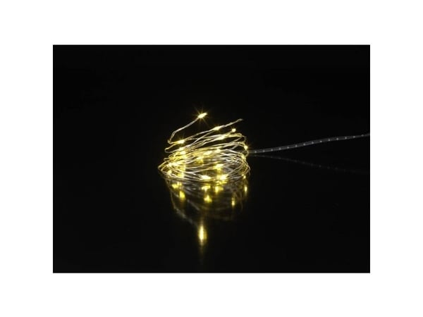Sygonix SY-4722046 minilykekjede batteridrevet antall pærer 20 LED (RGB) varm hvit belyst lengde 2,2 m timer