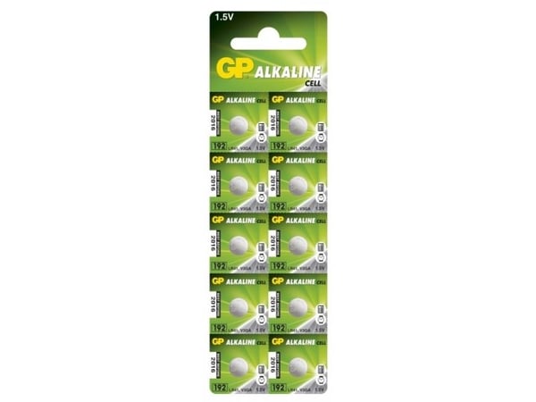 GP knappcellsbatteri LR 41 1,5 V, 10 st Alkali-mangan GP192ASTD533C10