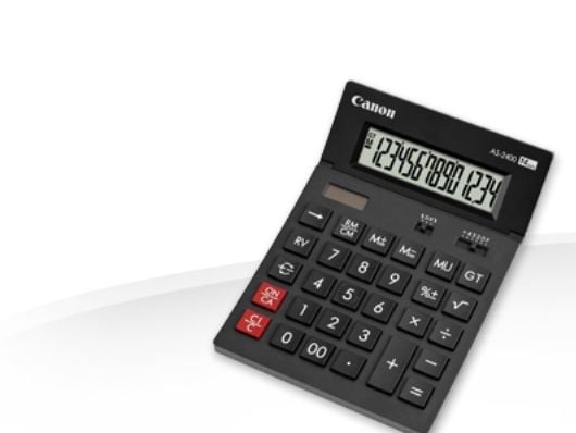 Canon AS-2400 - Skrivebordskalkulator - 14 sifre - solpanel, batteri - mørk grå