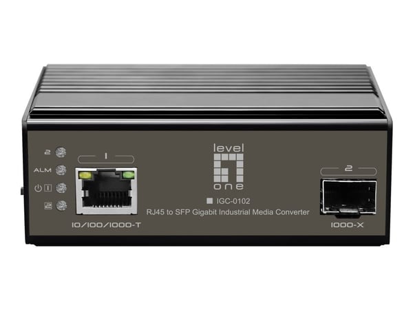 LevelOne IGC-0102 - Fibermedieomformer - 1GbE - 10Base-T, 100Base-TX, 1000Base-T, 1000Base-X - RJ-45 / SFP (mini-GBIC)