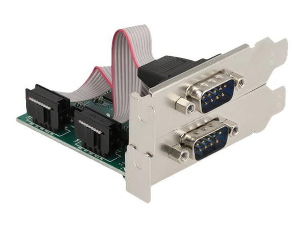 Delock - Seriell adapter - PCIe 2.0 lav profil - RS-232 x 2 - grønn