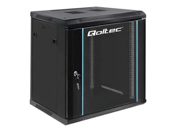 Qoltec - Telinekotelo - musta - 12U - 19"