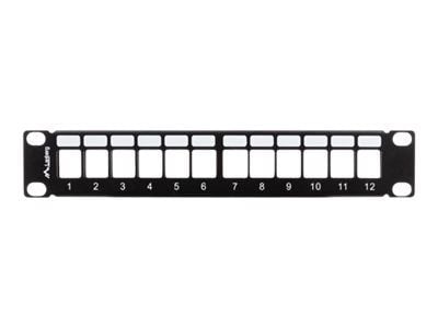 Lanberg PPKS-9112-B - Pluggbord (blankt) - rackmonterbar - svart - 1U - 10" - 12 porter