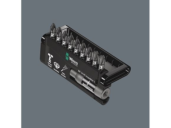 Wera 05057684001, 9 stykker, Pozidriv, PZ 2, PZ 3, 25 mm
