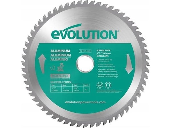 Evolution 210mm 60z TCT alumiinileikkaussahanterä - jiirisahoihin
